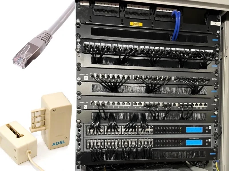 Équipements de brassage et de téléphonie.
